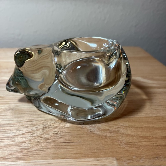 NWT Set of 2 Crystal Indiana Glass Cat Votive Candle Holders - Picture 6 of 12